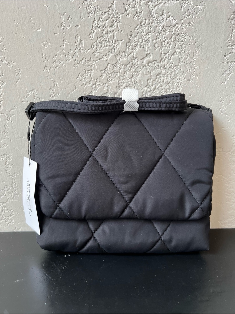 NWT Vera Bradley Small Flap Hipster Crossbody Bag - Quilted Black Moonless Night